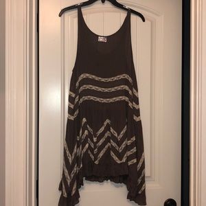 Brown and White Free People Slip